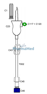 Image de Prolongateur + spike et clamp 10cm - 100pc -